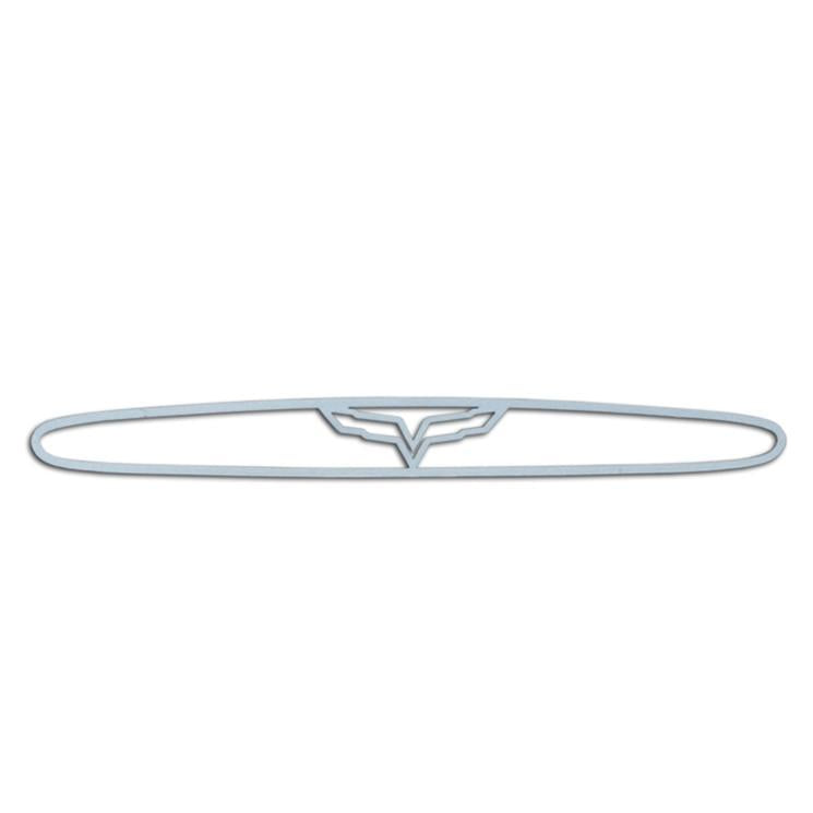 Corvette 5th Brake Light Trim with Crossed Flags - Polished Stainless Steel : 2005-2013 C6, Z06, ZR1, Grand Sport,Exterior