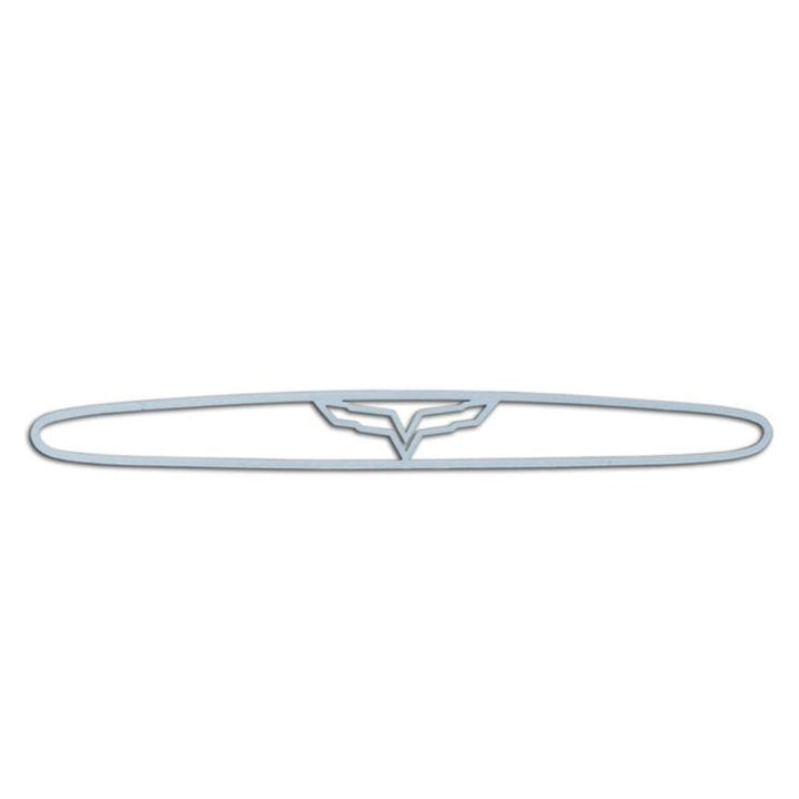 Corvette 5th Brake Light Trim with Crossed Flags - Polished Stainless Steel : 2005-2013 C6, Z06, ZR1, Grand Sport,Exterior