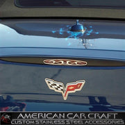 Corvette 5th Brake Light Trim with Flames - Polished Stainless Steel : 2005-2013 C6, Z06, ZR1, Grand Sport,Exterior