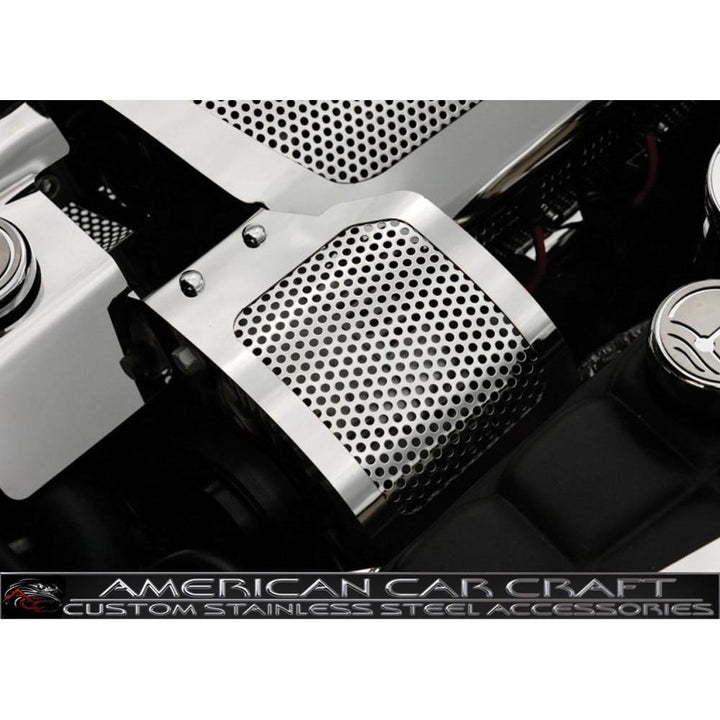 Corvette Alternator Cover - Perforated Stainless Steel : 2005-2013 C6 & Z06,Engine