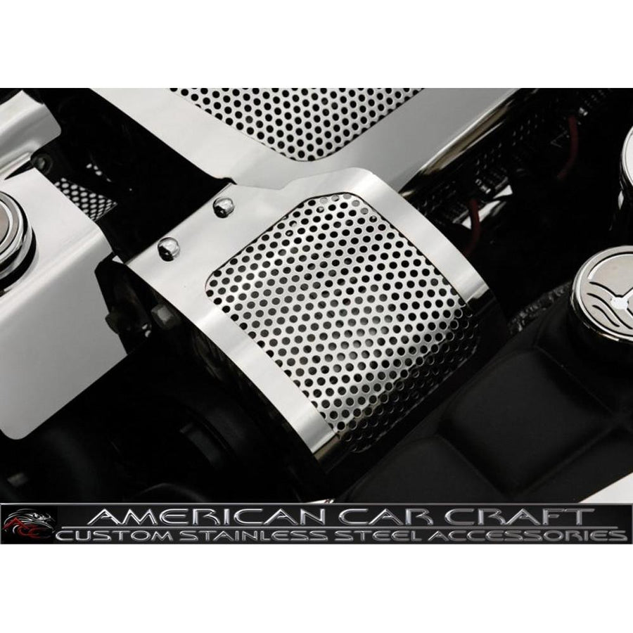 Corvette Alternator Cover - Perforated Stainless Steel : 2005-2013 C6 & Z06,Engine