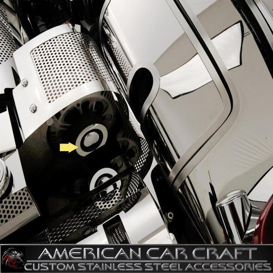 Corvette Alternator Pulley Cover - Polished Stainless Steel : 1997-2004 C5 & Z06,Engine