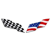 Corvette American Flag Emblem Overlay 2 Pc. Kit (97-04 C5 / C5 Z06),0