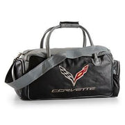 Corvette Black and Grey Duffel Bag with C7 Crossed Flags Logo,Accessories
