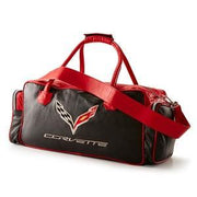 Corvette Black and Red Duffel Bag with C7 Crossed Flags Logo,Accessories