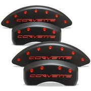Corvette Brake Caliper Cover Set (4) : 2005-2013 C6 - Stealth Black Series - Custom Color Letters,[Red Bolts &amp; Letters,Brakes