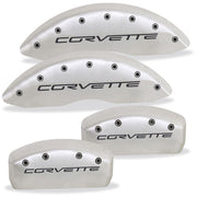 Corvette Brake Caliper Cover Set (4) : 2005-2013 C6 only,[Brushed(Silver) With Black(+100),Brakes