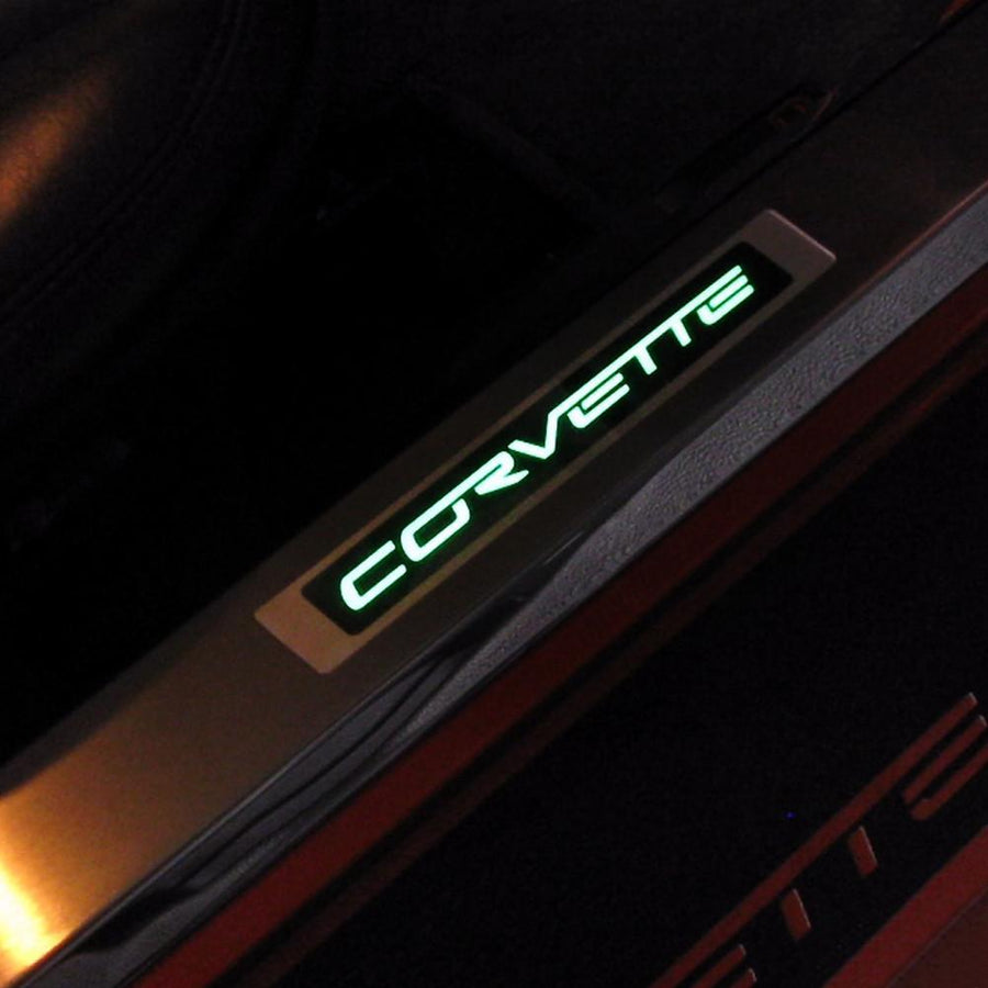 Corvette C6 Design - Inner Door Sill - Illuminated: 2005-2013 C6,Interior
