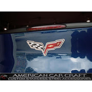 Corvette C6 Emblem Trim Ring Polished 2 Pc. Set : 2005-2013 C6,Z06,ZR1, Grand Sport,Exterior