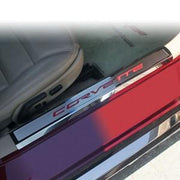 Corvette C6 Executive Series Door Sill - Polished/Brushed Inner - Colored Carbon Fiber Inlay : 2005-2013 C6,Interior