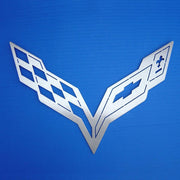 Corvette C7 Wall Hanging Crossed Flag Emblem,Home & Office