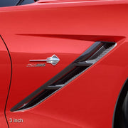 Corvette C7 Z51 Badge/Emblem - Domed - Carbon Fiber Look w/Chrome Trim: C7 Stingray Z51,Exterior