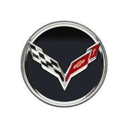 Corvette Chrome Accented Center Cap w/Crossed Flags Logo - Black : 2014 C7,Wheels & Tires