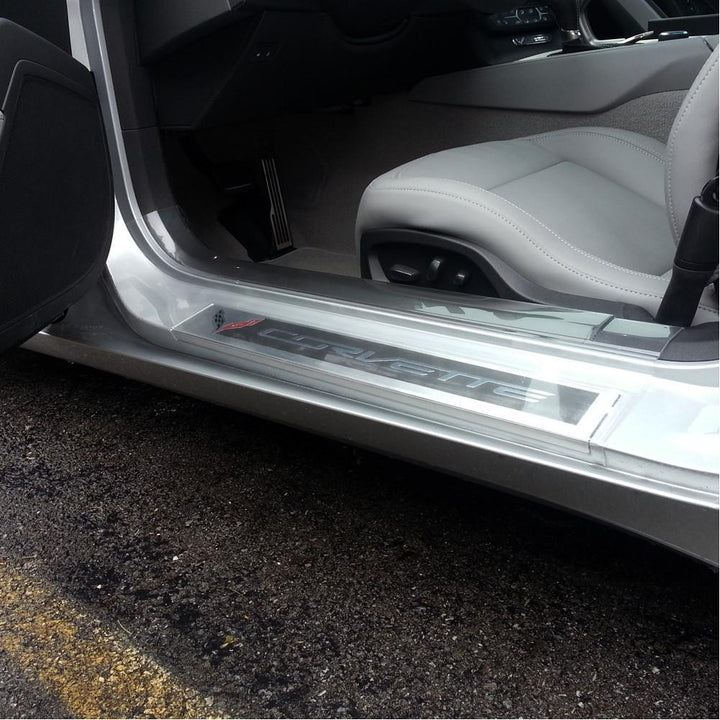 Corvette Clear Door Sill Protectors : C7 Stingray, Z51, Z06, Grand Sport,Interior