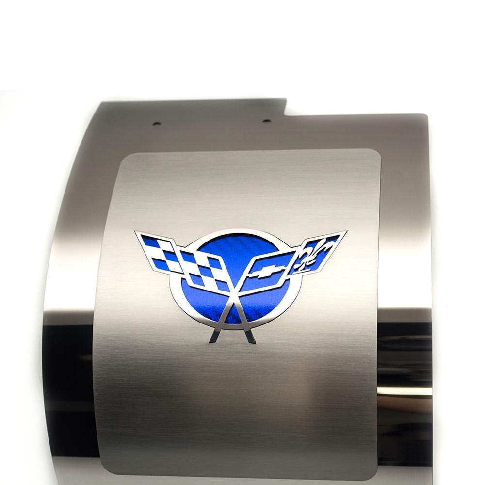 Corvette Deluxe Alternator Cover with Crossed Flags : 1997-2004 C5 & Z06,Engine