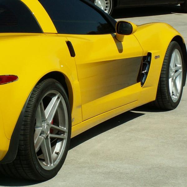 Corvette Door Side Graphic Sport Fade Decal 2 PC. - Black : 2005-2013 C6, Z06, ZR1, Grand Sport,Exterior