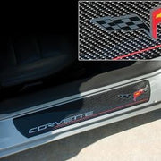 Corvette Door Sill Plates - Carbon Fiber with C6 Logo : 2005-2013 C6,Interior
