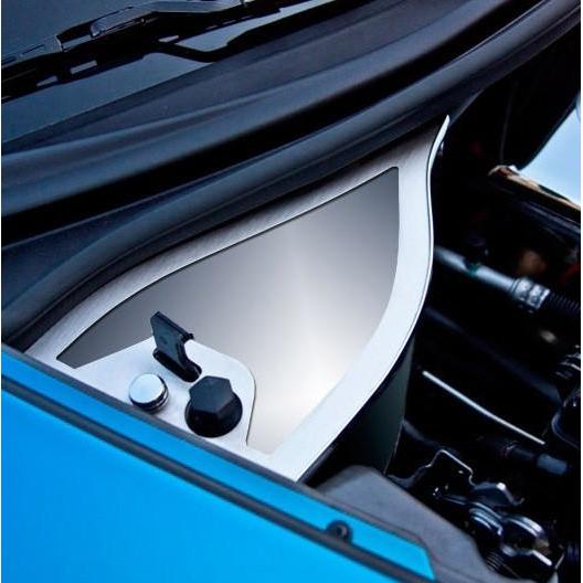 Corvette Dry Sump Oil Tank Cover - Perforated or Polished Stainless Steel : 2006-2013 C6 Z06, Grand Sport,Engine