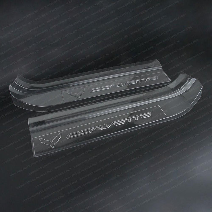 Corvette Embossed Clear Door Sill Protectors : C7 Stingray, Z51, Z06,Interior