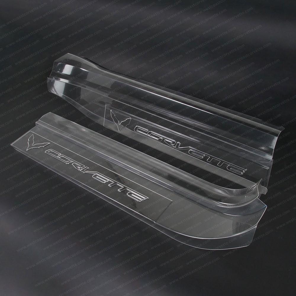 Corvette Embossed Clear Door Sill Protectors : C7 Stingray, Z51, Z06,Interior