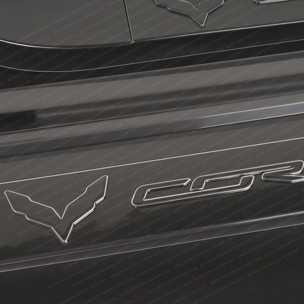 Corvette Embossed Clear Door Sill Protectors : C7 Stingray, Z51, Z06,Interior
