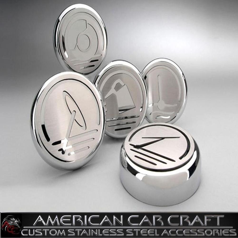 Corvette Engine Cap Set Executive Series Chrome/Brushed Overlay : 1997-2004 C5 & Z06,Engine