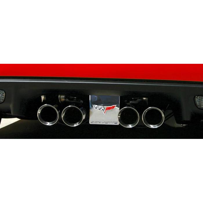 Corvette Exhaust Plate with C6 Emblem - Billet Aluminum Chrome (08-13 C6 NPP Exhaust),Exhaust