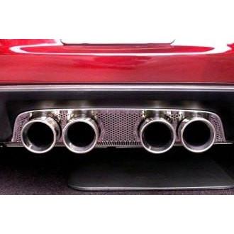 Corvette Exhaust Port Filler Panel - Perforated Stainless Steel for Borla Quad Round Tips : 2005-2013 C6,Exhaust