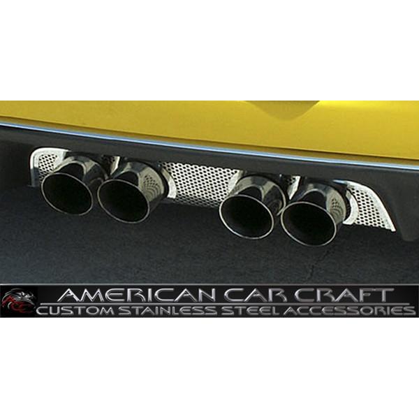 Corvette Exhaust Port Filler Panel - Perforated Stainless Steel for Standard Exhaust : 2005-2013 C6,Exhaust