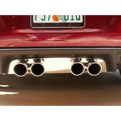 Corvette Exhaust Port Filler Panel - Polished Stainless Steel for Flowmaster Quad Round Tips : 2005-2013 C6,Exhaust