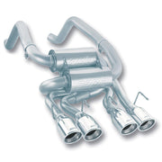 Corvette Exhaust System - Borla Rear Section "Classic S-Type" - 4" Round Rolled Angle Cut Tips : 2005-08 C6,Exhaust
