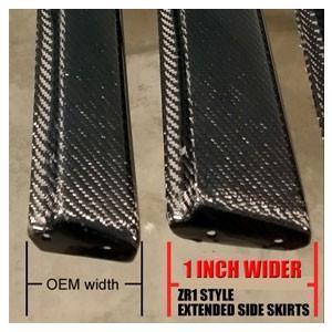 Corvette EXTENDED Side Skirt & Mud Flaps - Carbon Fiber 2006-2013 Z06, Grand Sport, ZR1,Body Parts