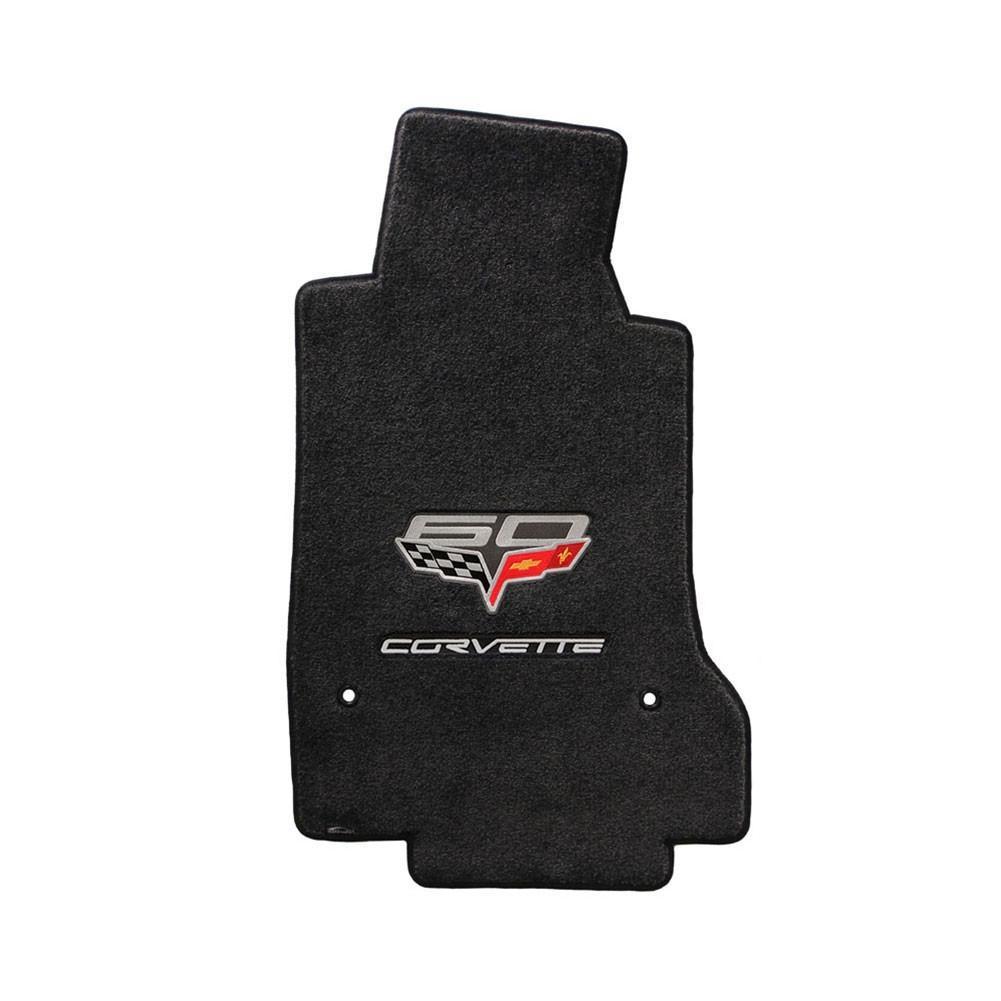 Corvette Premium Garage Floor Mat with Crossed Flags Logo - 66x 20 - –