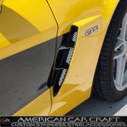 Corvette Front Fender Duct Grille Overlay with Spears - Perforated Stainless Steel : 2006-2013 Z06,Exterior