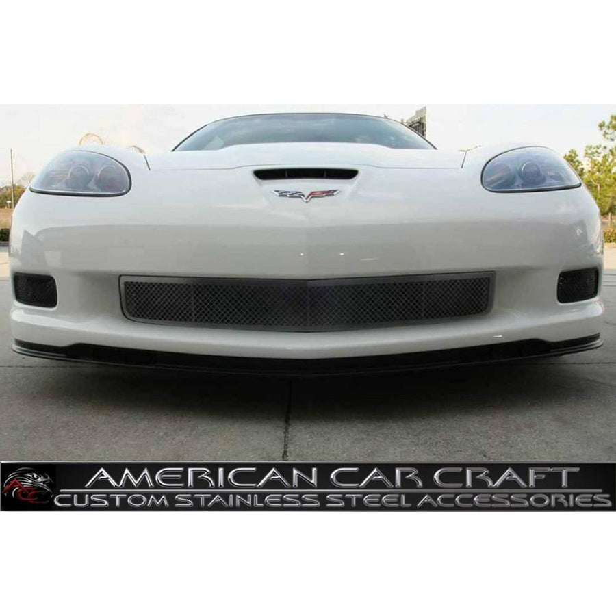Corvette Front Lower Grille - Laser Mesh Stainless Steel Black Stealth : 2006-2013 Z06,ZR1,Grand Sport,Exterior