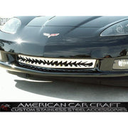 Corvette Front Lower Grille Shark Tooth Style - Polished Stainless Steel : 2005-2012 C6,Exterior