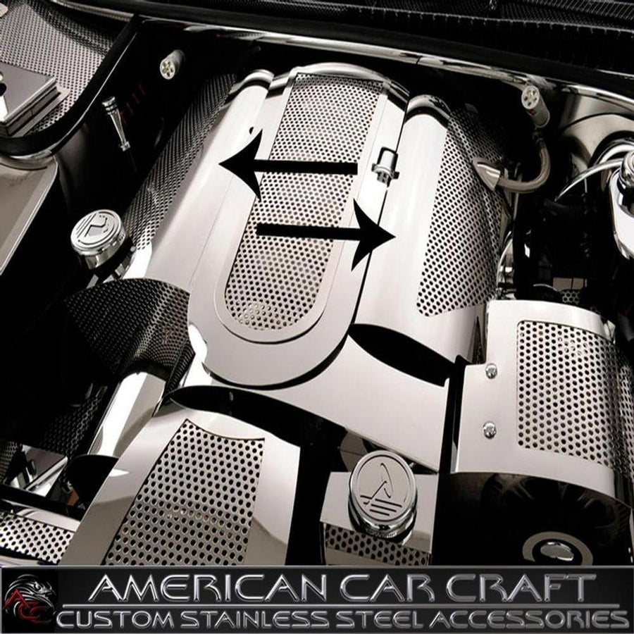 Corvette Fuel Rail Covers - Perforated Stainless Steel : 1999-2004 C5 & Z06,Engine