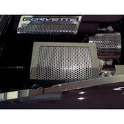 Corvette Fuse Box Cover - Perforated Stainless Steel : 2005-2013 C6,Z06,ZR1, Grand Sport,Engine