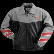 Corvette Grand Sport Leather Jacket Two Tone - Grey/Black 2010-2013,0