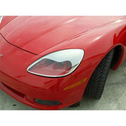 Corvette Headlight Eyebrow Kit Aggressive Style - Chrome ABS : 2005-2013 C6,Z06,ZR1,Grand Sport,Lighting