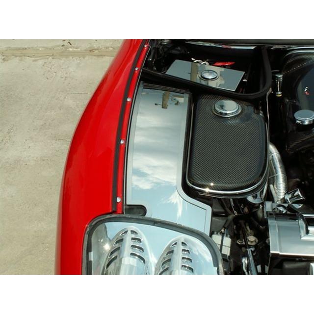 Corvette Inner Fender Covers 2 Pc. (Set) - Polished Stainless Steel : 1997-2004 C5 & Z06,Engine