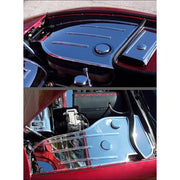 Corvette Inner Fender Covers with Cap Covers 4 Pc. (Set) - Polished Stainless Steel : 1997-2004 C5 & Z06,Engine