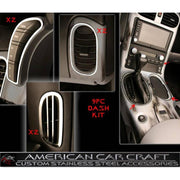 Corvette Interior Dash Kit 9 Pc. - Stainless Steel : 2005-2013 C6,Z06,ZR1,Grand Sport,0