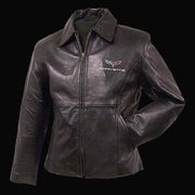 Corvette Jacket - Women's Leather Lambskin Jacket with C6 Logo,Apparel