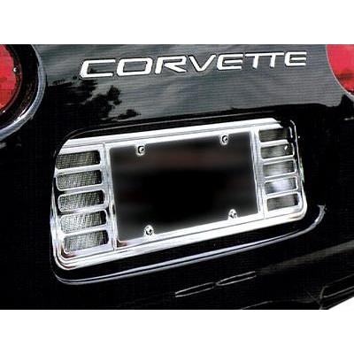 Corvette License Plate Frame - Billet Aluminum Chrome (97-04 C5 / C5 Z06),Exterior