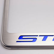Corvette License Plate Frame - Chrome w/Stainless Steel Illuminated "STINGRAY" Script : C7 Stingray,Exterior
