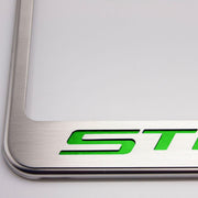 Corvette License Plate Frame - Chrome w/Stainless Steel Illuminated "STINGRAY" Script : C7 Stingray,Exterior