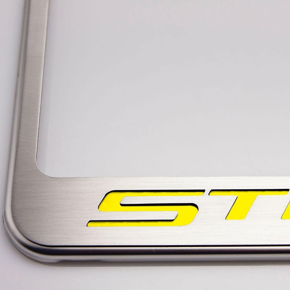 Corvette License Plate Frame - Chrome w/Stainless Steel Illuminated "STINGRAY" Script : C7 Stingray,Exterior