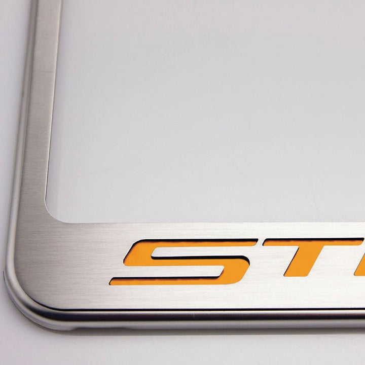 Corvette License Plate Frame - Chrome w/Stainless Steel Illuminated "STINGRAY" Script : C7 Stingray,Exterior