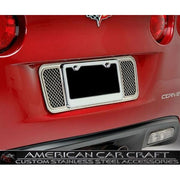 Corvette License Plate Frame - Laser Mesh Stainless Steel : 2005-2013 all,Exterior